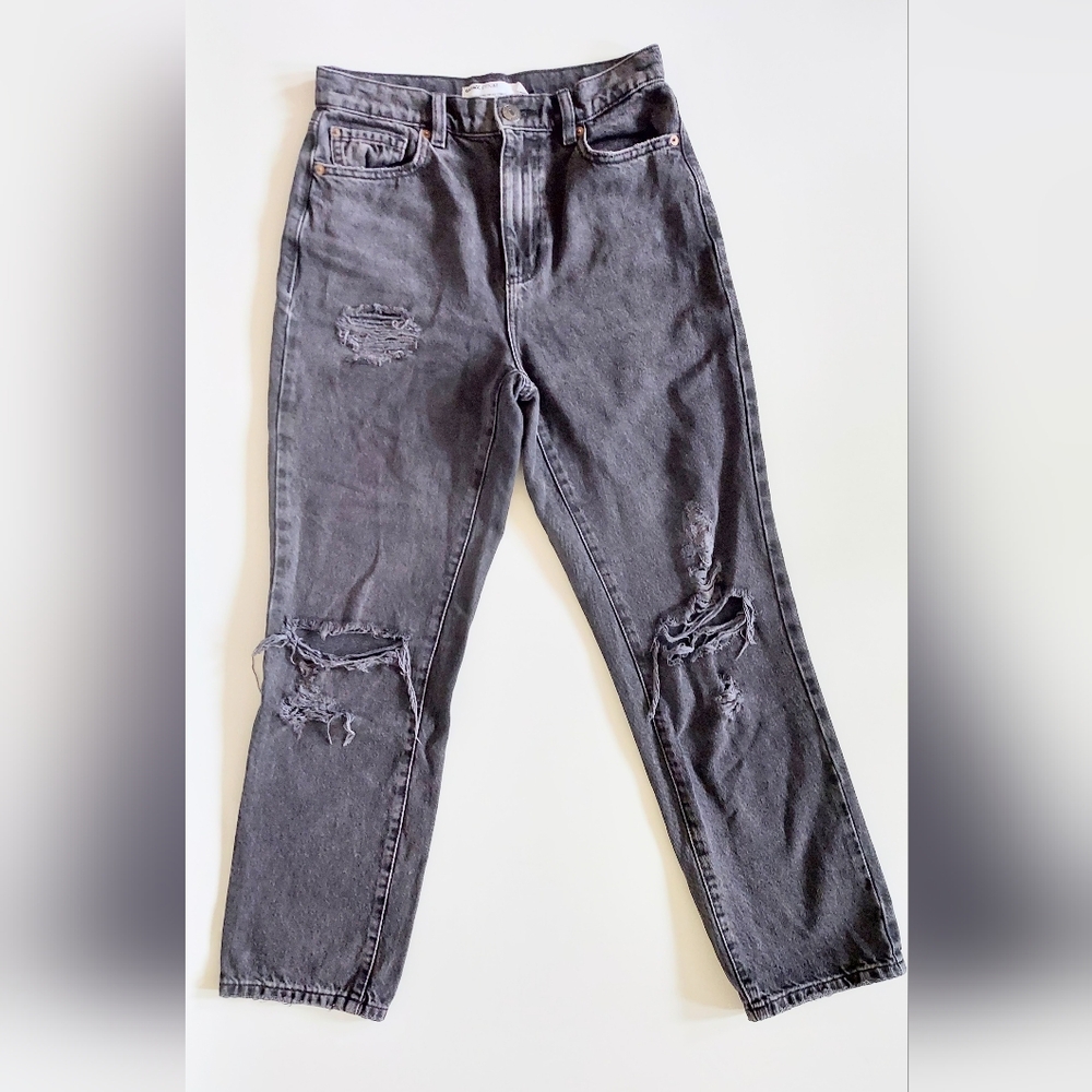 Garage Distressed Vintage Straight Leg Jeans Womens Size US 4 EU 26  Black